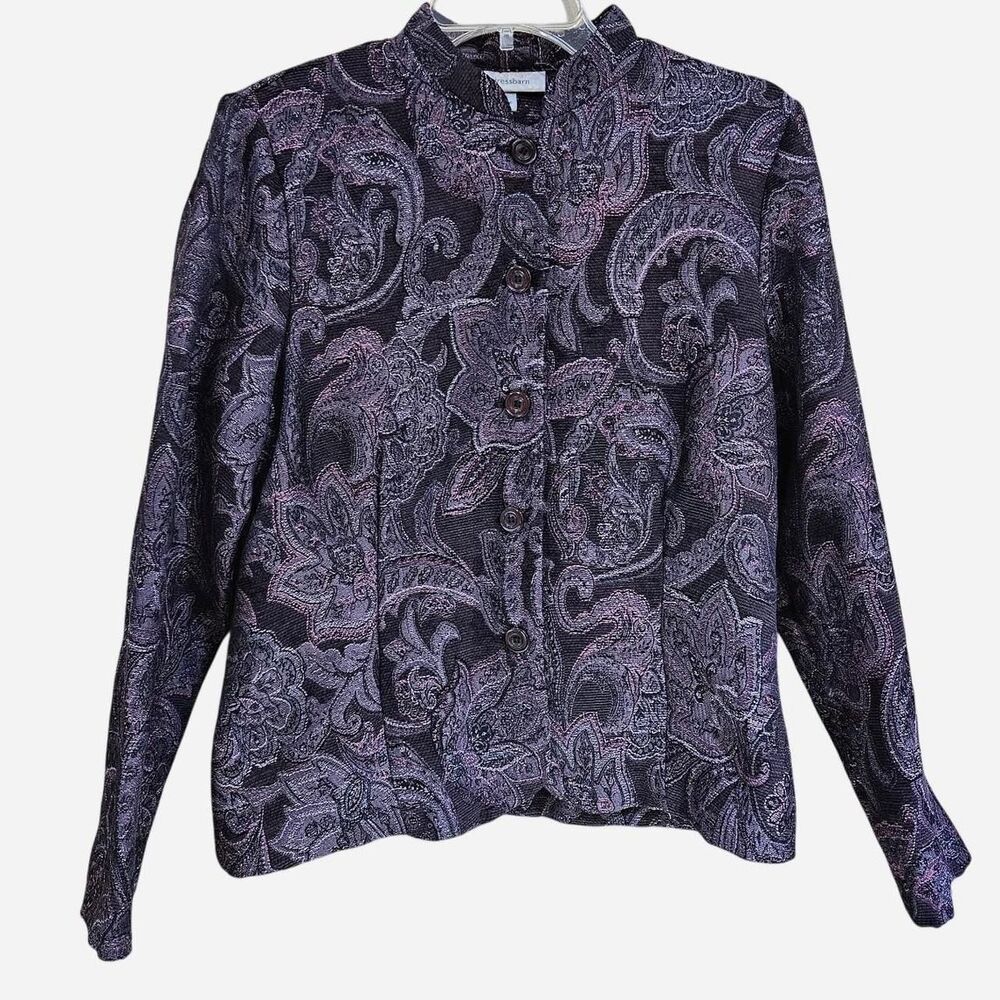 90s whimsigoth witchy purple black paisley tapestry jacket